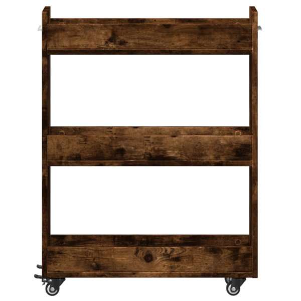 Armario con ruedas madera ingeniería roble ahumado 60x22x79 cm M 5