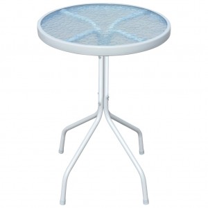 Mesa y sillas bistró de jardín 3 piezas acero negro H