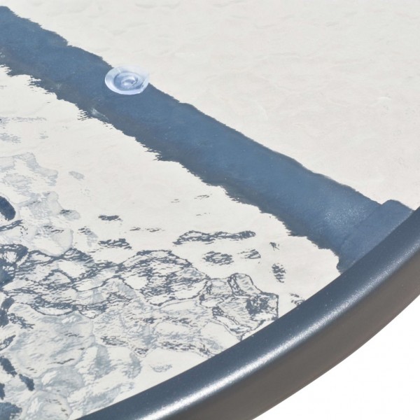 Juego de comedor de jardín 5 piezas de acero negro M 4