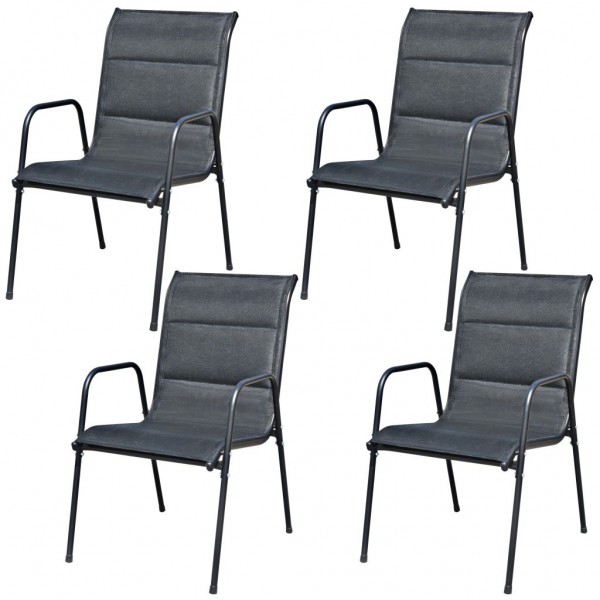 Conjunto de jantar para jardim 5 pcs 80x71 cm aço preto M 5