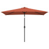 Guarda-sol de exterior com poste de metal 300x200 cm terracota 2