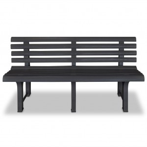 Banco de jardim 145.5 cm plástico antracite H