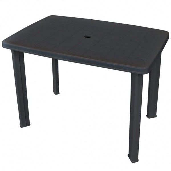 Mesa de jardín plástico gris antracita 101x68x72 cm D