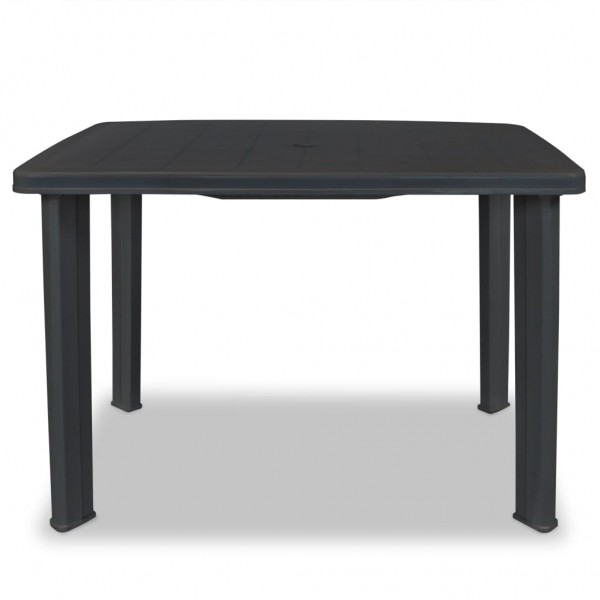 Mesa de jardín plástico gris antracita 101x68x72 cm M 2