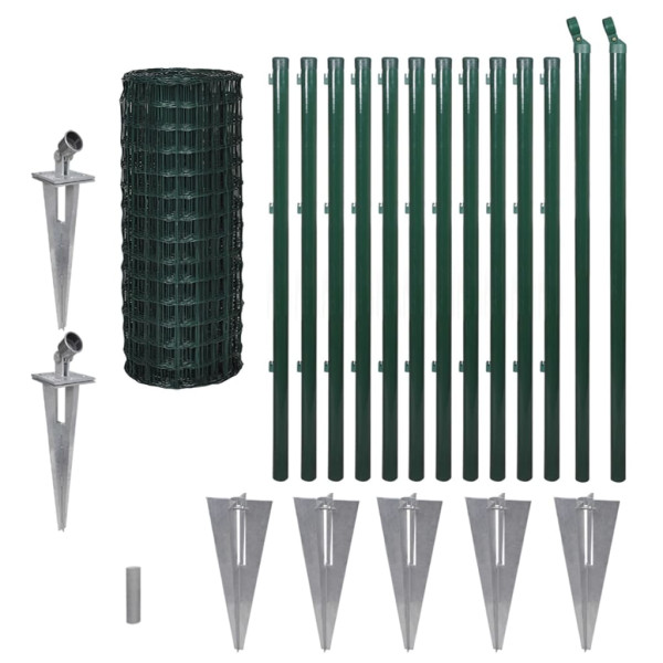 Set de euro valla acero verde 25x1 m M 2