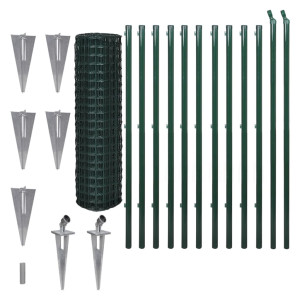 Set de euro valla acero verde 25x1.5 m H