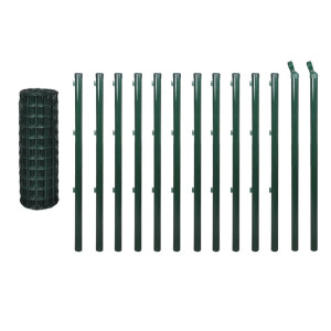 Set de euro valla acero verde 25x1.5 m H