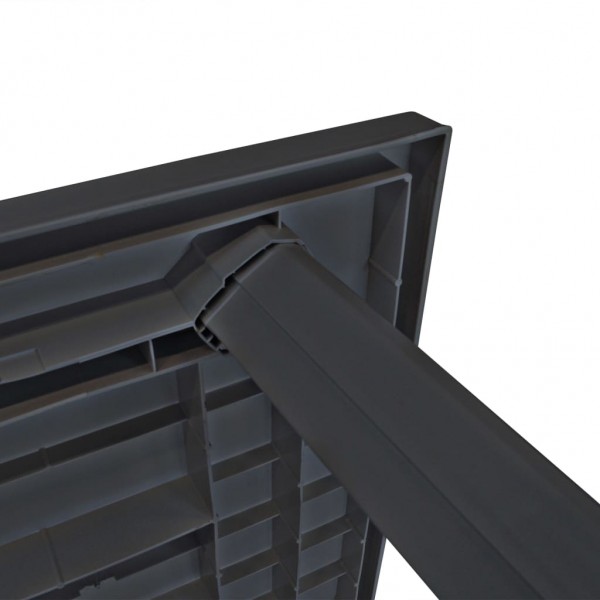 Mesa de jardín de plástico gris antracita 126x76x72 cm M 2