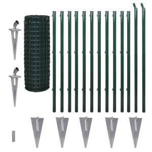 Set de euro valla acero verde 25x1.2 m H