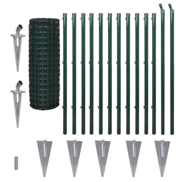 Set de euro valla acero verde 25x1.2 m M 2