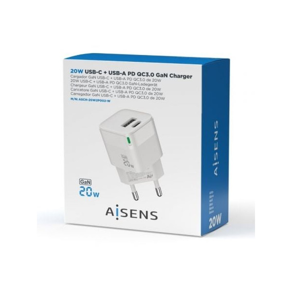 Carregador de parede Aisens ASCH-20W2P002-W branco M 4