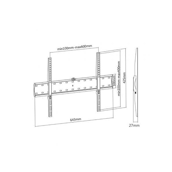 Suporte de parede Aisens WT70F-069 para ecrãs 37-70" preto M 4