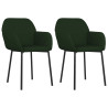 Cadeiras de jantar 2 pcs veludo verde-escuro 2