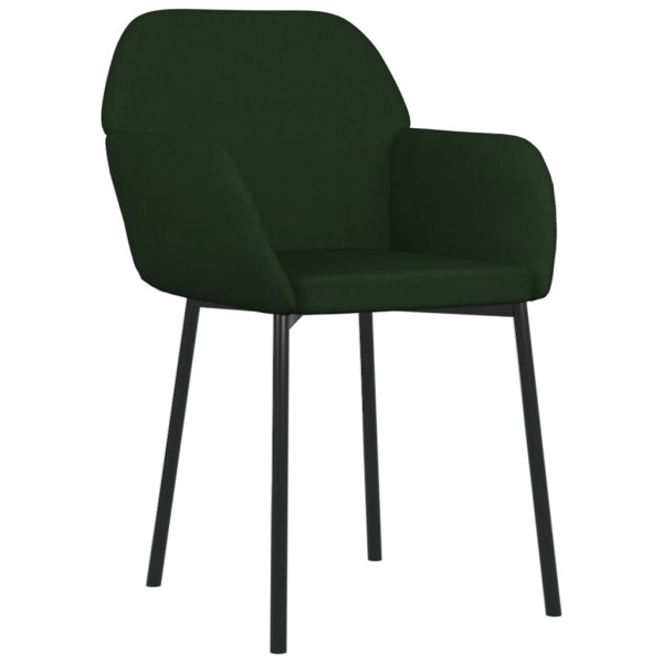 Cadeiras de jantar 2 pcs veludo verde-escuro M 3