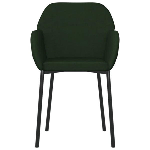 Cadeiras de jantar 2 pcs veludo verde-escuro M 5