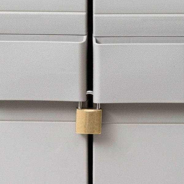 Armario de jardín con 4 estantes negro y gris M 5