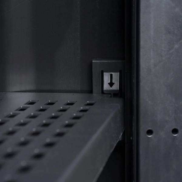 Armário arrumação para jardim c/ 3 prateleiras preto e cinzento M 4