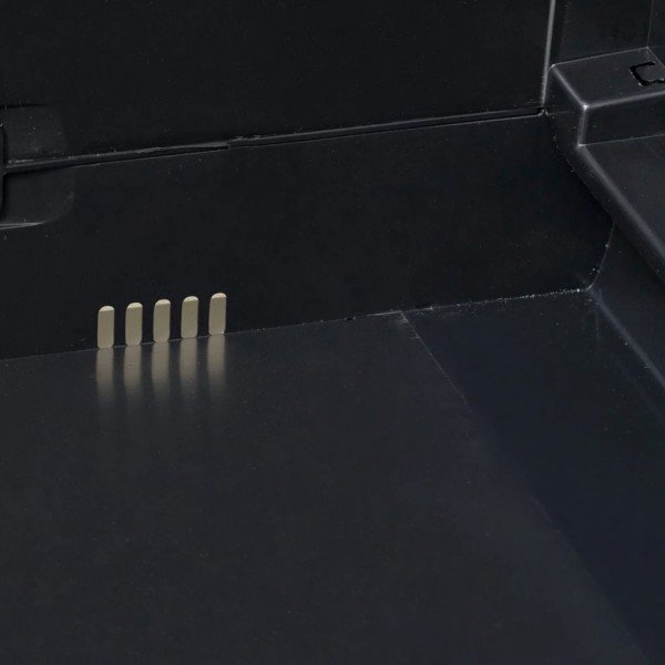 Armario de jardín con 3 estantes negro y gris M 5