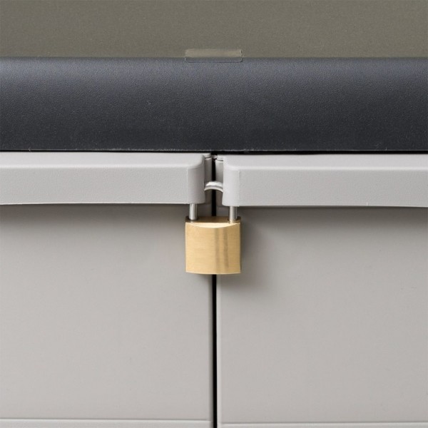 Armario de jardín con 2 estantes negro y gris M 3