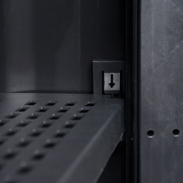 Armário arrumação para jardim c/ 2 prateleiras preto e cinzento M 4