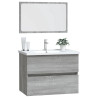 Set de muebles de baño 2 pzas madera contrachapada gris sonoma 4