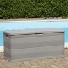 Caja de almacenamiento de jardín gris 117x45x56 cm 5