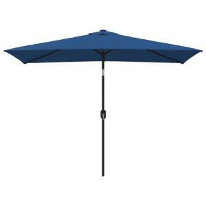 Guarda-sol de exterior c/ poste de metal 300x200 cm azul ciano H