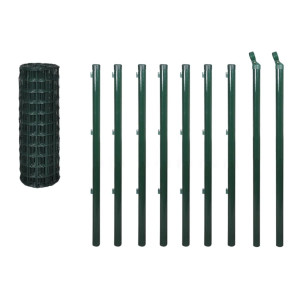 Set de euro valla acero verde 10x1.5 m H