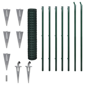 Set de euro valla acero verde 10x1.5 m H