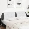 Cabecero de cama acolchado cuero sintético blanco negro 200 cm 1