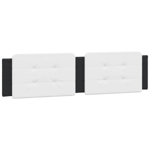 Cabecero de cama acolchado cuero sintético blanco negro 200 cm H