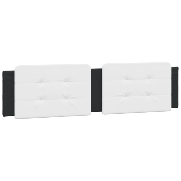 Cabecero de cama acolchado cuero sintético blanco negro 200 cm M 2
