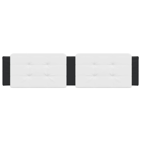 Cabecero de cama acolchado cuero sintético blanco negro 200 cm M 4