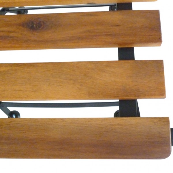 Cadeiras de jardim dobráveis 2 pcs aço e madeira acácia maciça M 5