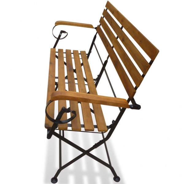 Banco plegable de jardín 112 cm madera de acacia maciza M 3