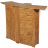 Mesa de bar plegable de madera teca maciza 155x53x105 cm 1