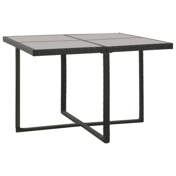 Set comedor de jardín 5 piezas y cojines ratán sintético negro M 3