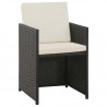 Set comedor de jardín 5 piezas y cojines ratán sintético negro 4