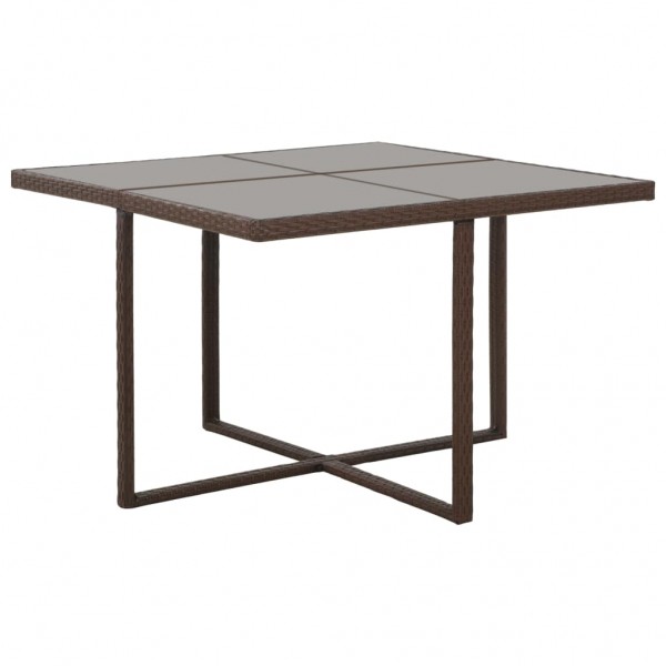 Set comedor de jardín 5 piezas y cojines ratán sintético marrón M 4