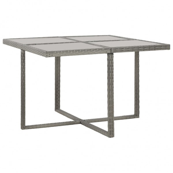 Set de comedor de jardín 5 pzas y cojines ratán sintético gris M 3