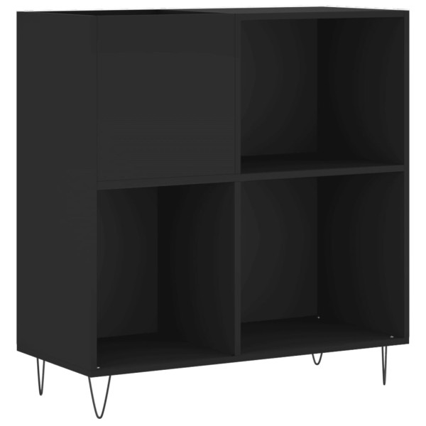 Mueble para discos madera contrachapada negro 84.5x38x89 cm M 2