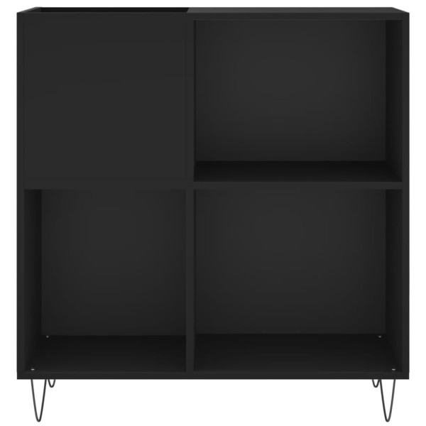 Armário para discos 84.5x38x89 cm derivados de madeira preto M 4