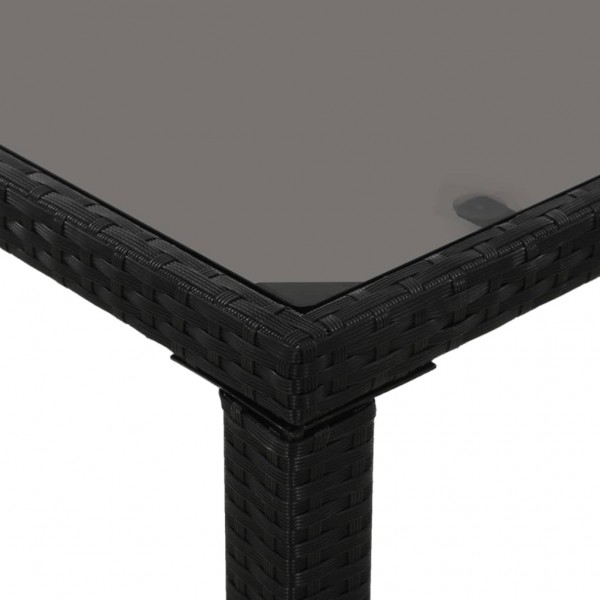 Conjunto de jantar para exterior c/ almofadões 6 pcs vime preto M 4