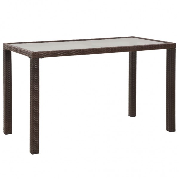 Set comedor de jardín 6 piezas y cojines ratán sintético marrón M 2