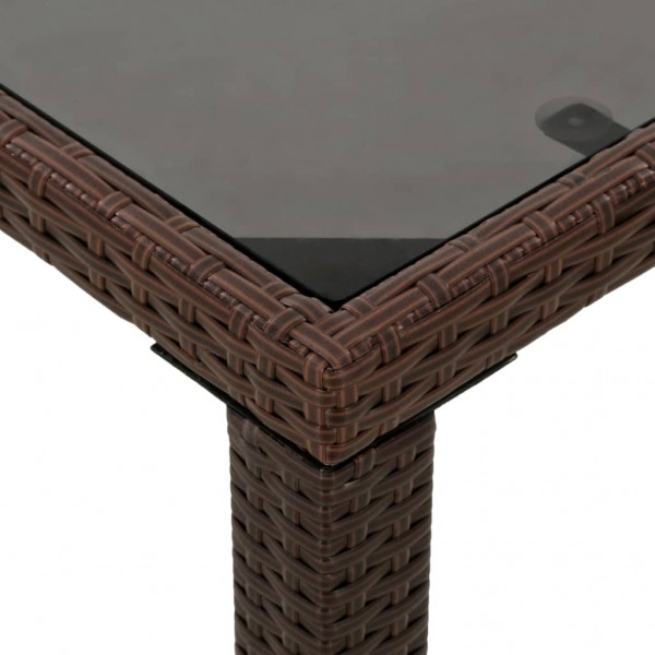 Conjunto jantar para jardim c/ almofadões 6 pcs vime castanho M 3