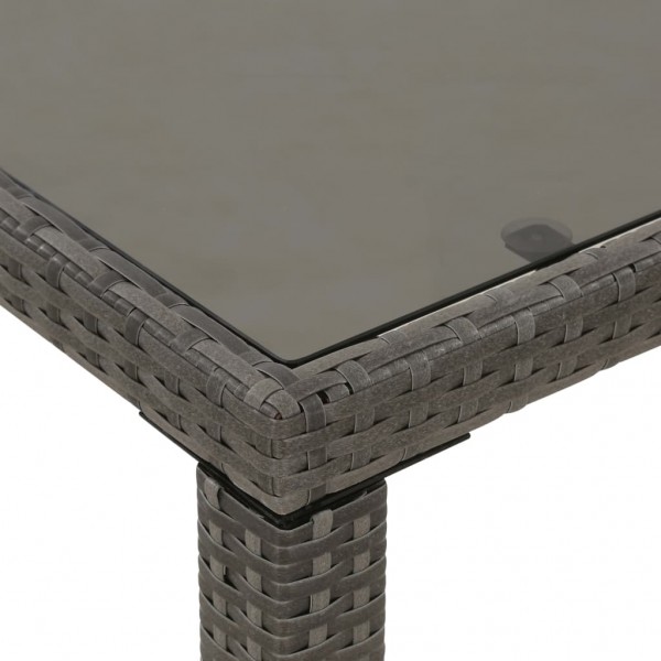 Conjunto jantar p/ exterior com almofadões 6 pcs vime cinzento M 3