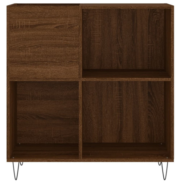 Mueble discos madera contrachapada roble marrón 84.5x38x89 cm M 4