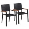 Cadeiras de exterior 2 pcs vime PE preto 1