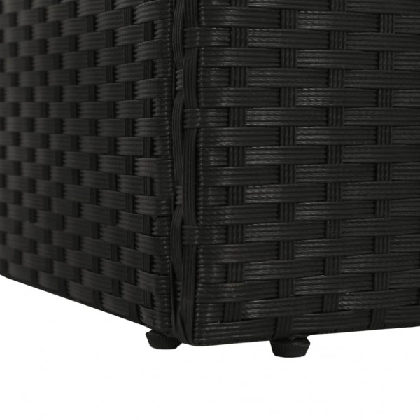 Espreguiçadeira de jardim 195x60 cm vime PE preto M 5