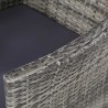 Set de comedor de jardín 11 pzas y cojines ratán sintético gris 4